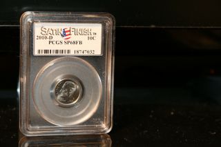 2010 D Roosevelt Satin Finish Dime Sp68fb Full Bands Graded By Pcgs Rare