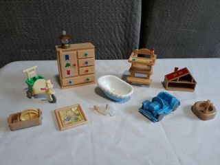 Calico Critters Sylvanian Families Vintage Rare Nursery Furniture Baby Dollhouse