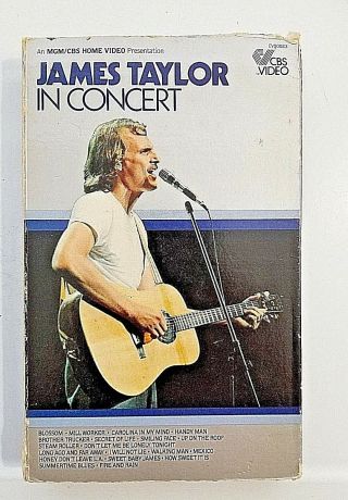 James Taylor In Concert Color 90 Minutes Vhs 1979 Rare Hard To Find