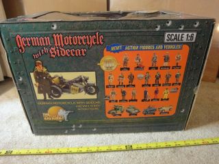 Rare 21st Century Toys WWII German Motorcycle w/ Sidecar and figure.  1/6 scale. 4