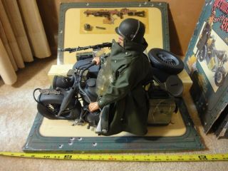 Rare 21st Century Toys WWII German Motorcycle w/ Sidecar and figure.  1/6 scale. 5