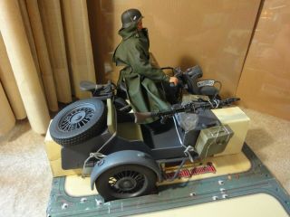 Rare 21st Century Toys WWII German Motorcycle w/ Sidecar and figure.  1/6 scale. 7