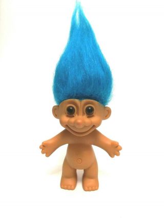 Toy Doll Troll Ross Rare Blue Hair And Long Nose Nude