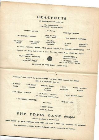 11/1/53 rare charity match in Dublin Inkspots V Crackpots see pic 2