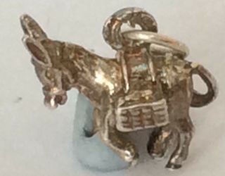 Lovely Rare Vintage Silver Bracelet Charm Of A Seaside Donkey Packhorse Mule