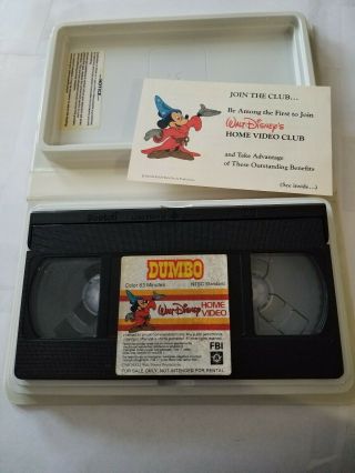 Walt Disney DUMBO 1981 VHS 24VS Home Video White Clam Rare Classic Vintage 4