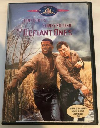 The Defiant Ones (1958) Dvd Region 1 Mgm Rare Oop Tony Curtis Sidney Poitier Vg