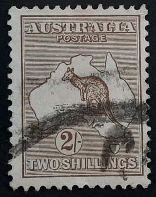 Rare 1915 - Australia 2/ - Light Brown Kangaroo Stamp 2nd Watermark