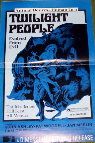 Twilight People - Rare Nm Pressbook - 1972 - John Ashley,  Pam Grier,  Jan Merlin