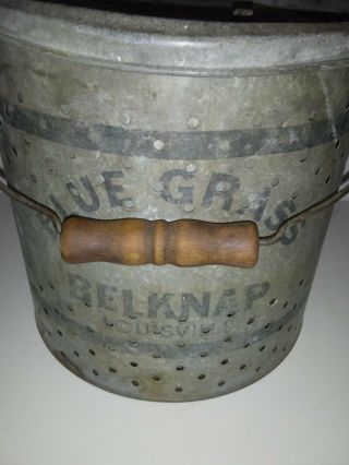 Rare Vintage Belknap Bluegrass Minnow Bucket Belknap & Mfg Co Louisville,  Ky
