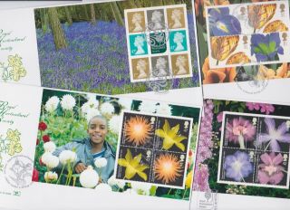 Gb Stamps First Day Cover 2004 Flower Prestige Book No Stitches Panes Very Rare