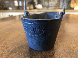 Vintage WATKINS 1868 Cast Iron Advertising Coal Bucket Rare Mini 5