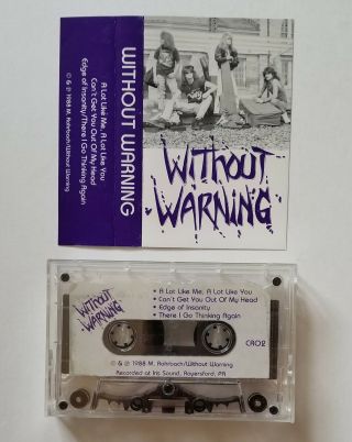 Without Warning S/t Cassette 1988 Rare Indie Philly Metal 4 Tracks Tape Oop