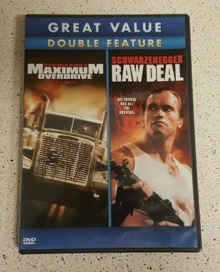Maximum Overdrive / Raw Deal Dvd Arnold Schwarzenegger Region 1 Rare Oop