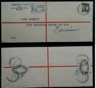 Rare 1956 Australia Savings Bank Of S.  A.  Cover Ties 1/ - Lyrebird Stamp & 2 Seals