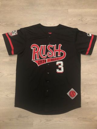 Rush 2012 2013 World Tour Concert Baseball Jersey Mens Large Rare Black Red