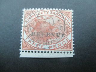 Tasmania Stamps: Overprint Revenue Seldom Seen - Rare (d256)