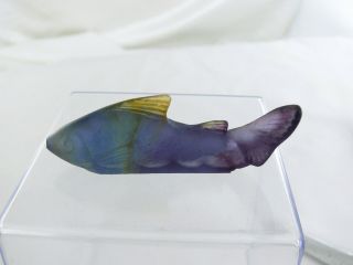 RARE DAUM FRANCE SMALL JAPANESE FISH PATE DE VERRE GLASS CRYSTAL FIGURE 2