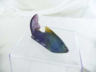 RARE DAUM FRANCE SMALL JAPANESE FISH PATE DE VERRE GLASS CRYSTAL FIGURE 5
