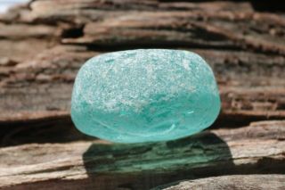 HUGE THICK AND FROSTY TURQUOISE/GREEN SEAGLASS BOTTLE BOTTOM RARE 5