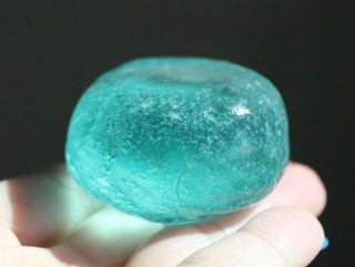 HUGE THICK AND FROSTY TURQUOISE/GREEN SEAGLASS BOTTLE BOTTOM RARE 8