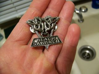Nos Vintage 1990 Brockum Black Sabbath Metal Pewter Pin Badge Button Rare