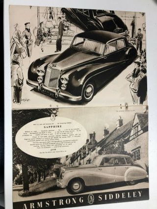 Rare Armstrong Siddeley (sapphire) 10 Page Advert Booklet / Brochure Oct 10 1952