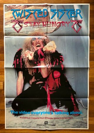 Twisted Sister Stay Hungry Vhs Video Rare Vintage Promo Poster 