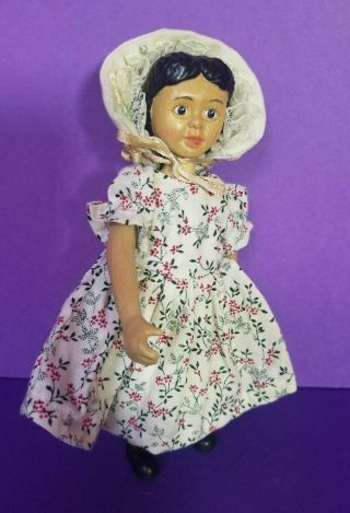 Rare 6.  5  Hitty " Wooden Doll In Outfit By Robert Raikes