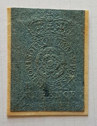Rare Early 18th Century 6d Blue Embossed Revenue,  1711 - 1723