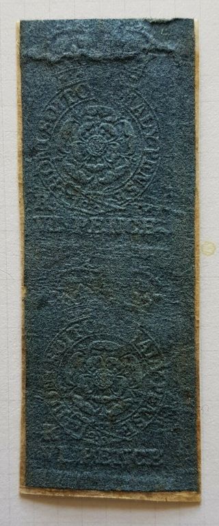Rare Early 18th Century Multiple 6d Blue Embossed Revenue