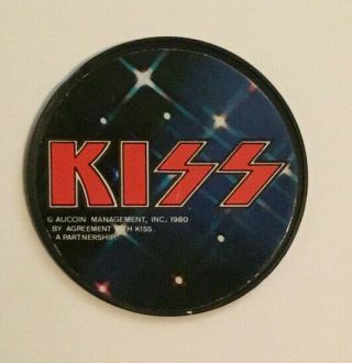 Kiss - 1980 Aucoin Australian Disco Bag Button 3 " Rare Unmasked Era