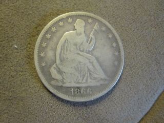 1866 S No Motto Seated Liberty Half Dollar - Rare Coin