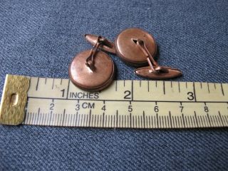 Antique rare man on a penny farthing bicycle golden metal cufflinks 5