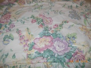 Laura Ashley Imogen Pillow Sham Pretty Pink Purple Yellow Blue Flowers OOP Rare 4