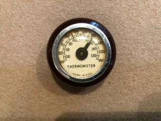 Antique Cub Auto Thermometer Gauge Rare 1930s - 1950s Accessory Chevy Ford Mopar