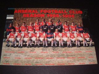Arsenal Fc 1995 - 96 Signed (pre - Printed) X 26 Of Squad Rare Official Club Card
