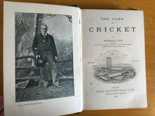 1888 The Game Of Cricket By Frederick Gale Vgc Rare Old Book