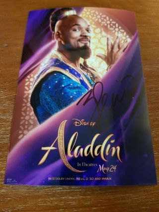 Rare Will Smith Autographed Aladdin Photo.
