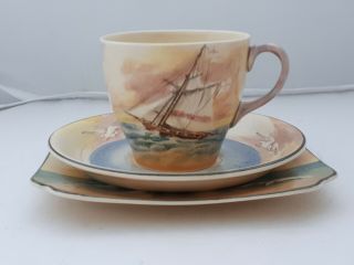 Rare Royal Doulton Famous Ships The Acorn Teacup Trio Tea Set D5957