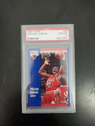 Psa 10 Michael Jordan 1991 - 92 91 - 92 Fleer 29 Chicago Bulls Hof Rare Gem