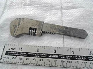 Rare Antique " Sterling No:1 " 5 " Adjustable Wrench By Frank Mossberg & Co Usa