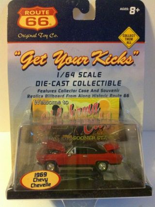 1/64 Route 66 1969 Chevrolet Chevelle Red W/ Black Top Rare Ertl American Muscle