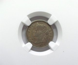 Straits Settlements 1879 - H Silver 5 Cents Ngc Au53 Rare Date Low Mintage