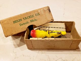 Vintage Fishing Lure Helin Flatfish F6 Box Rare Old