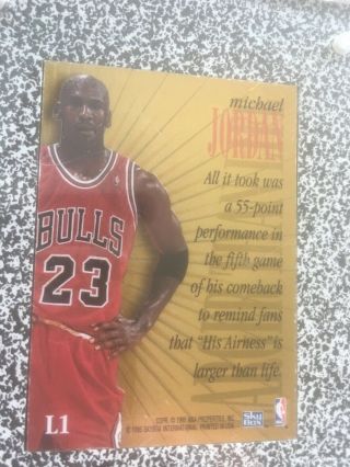 1995 SkyBox Larger Than Life L1 Michael Jordan GOLD Chicago Bulls Rare 2