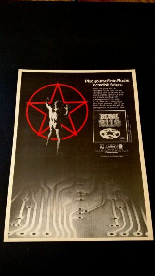 Rush " 2112 " (1976) Rare Print Promo Poster Ad