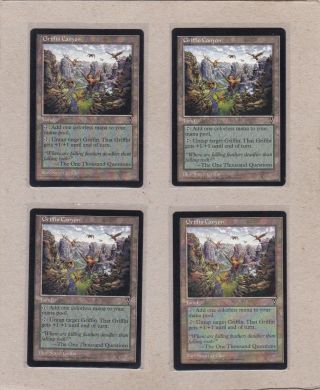 Mtg - 4x Griffin Canyon X4 - Visions - Rare Ex Playset
