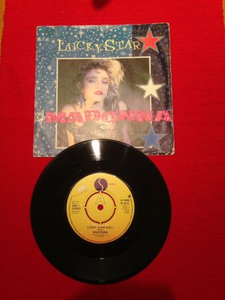 Madonna Lucky Star Rare Uk Knockout Centre Intact With Missing B Side Label