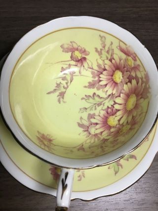 Paragon By Appointment Teacup Saucer Floral Yellow,  Pink Rare 2
